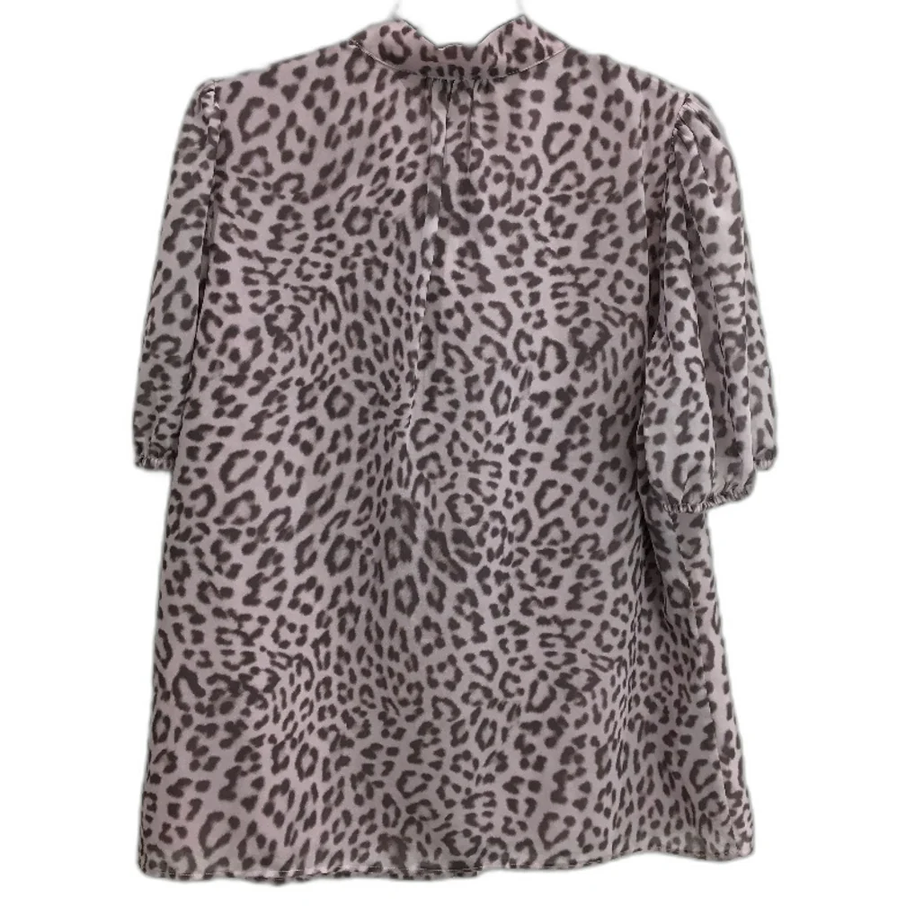 Portmans Animal Print Mauve Pink Fully Lined Button Up Blouse Ladies Size 10 NEW - Image 2