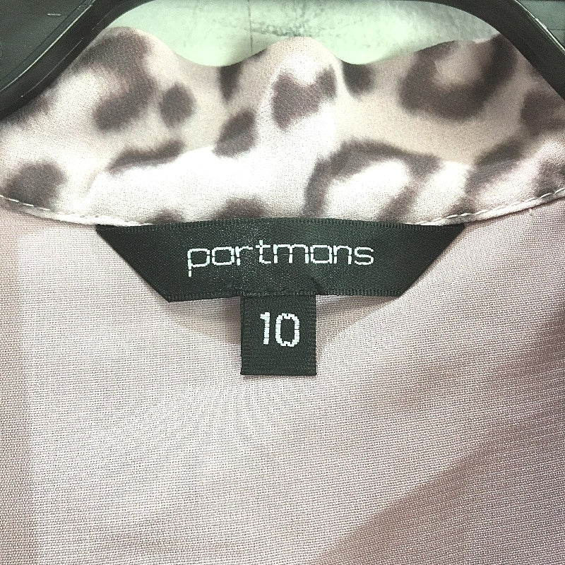Portmans Animal Print Mauve Pink Fully Lined Button Up Blouse Ladies Size 10 NEW - Image 3
