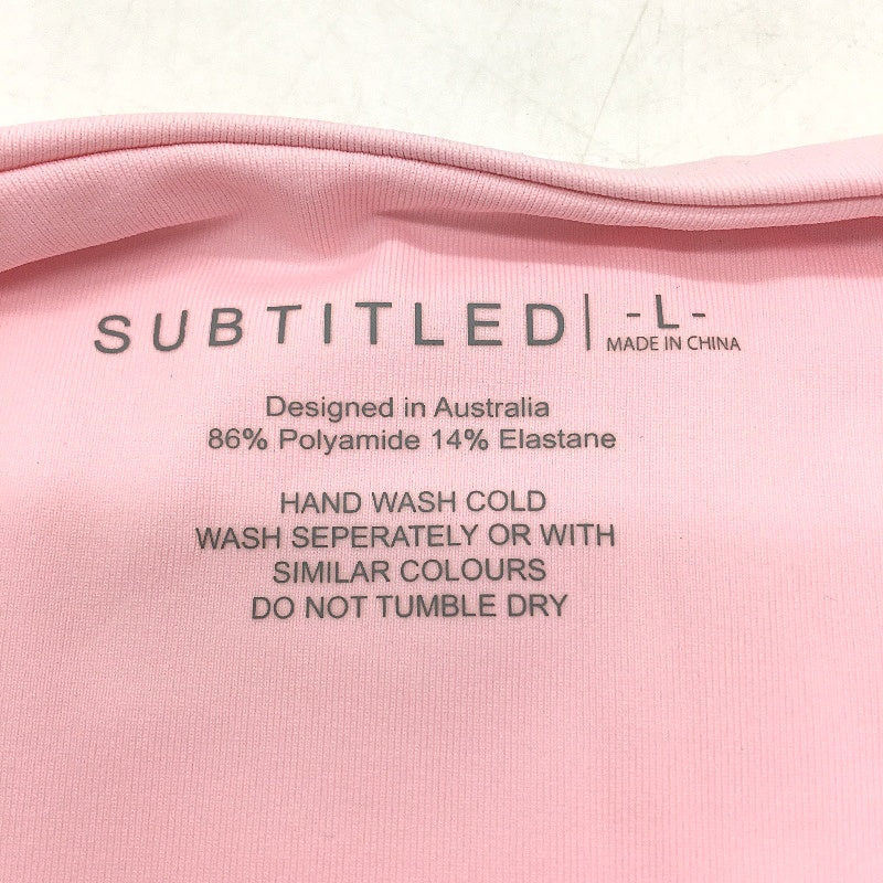 Subtitled Baby Pink Cute Swim Bikini Bottom Cheeky Style Ladies Size Large NEW - Image 3