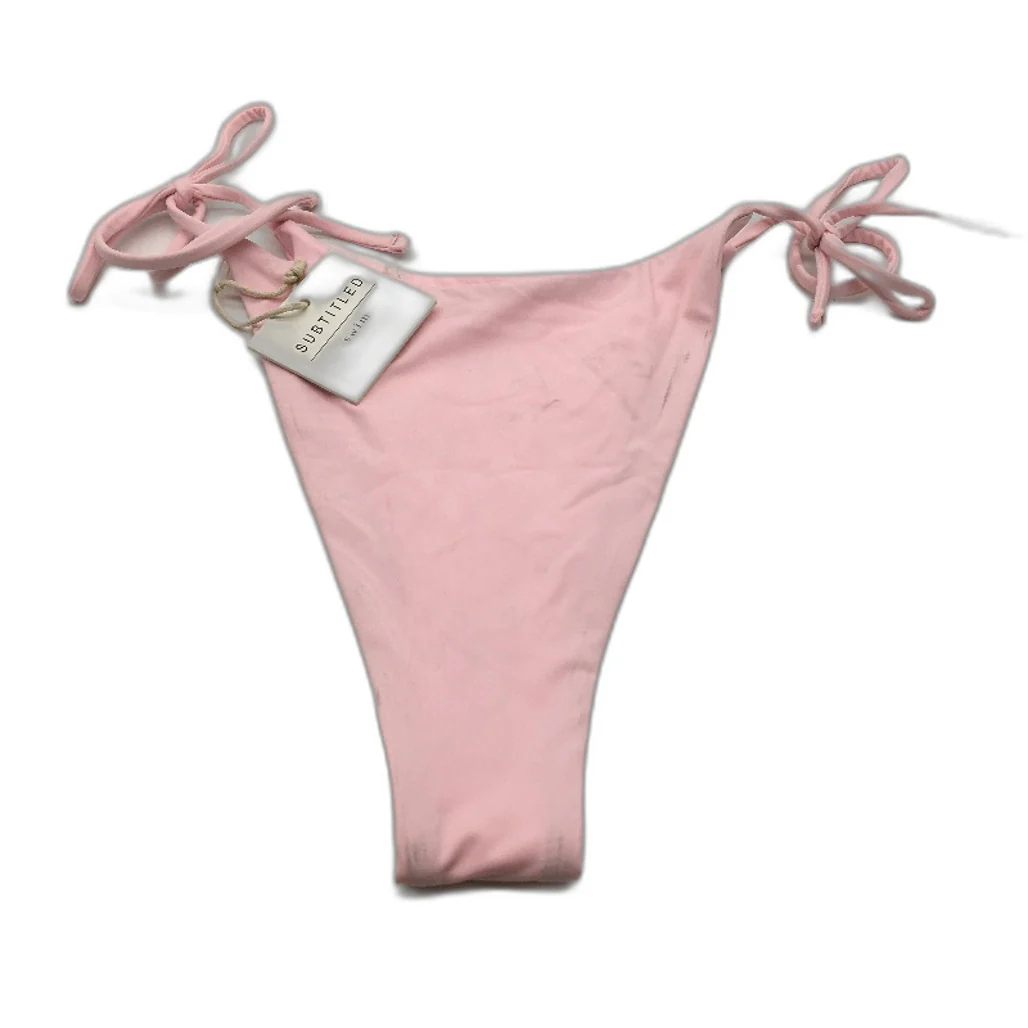 Subtitled Baby Pink Skimpy G-String Swim Bikini Bottom String Ladies Size L NEW - Image 2