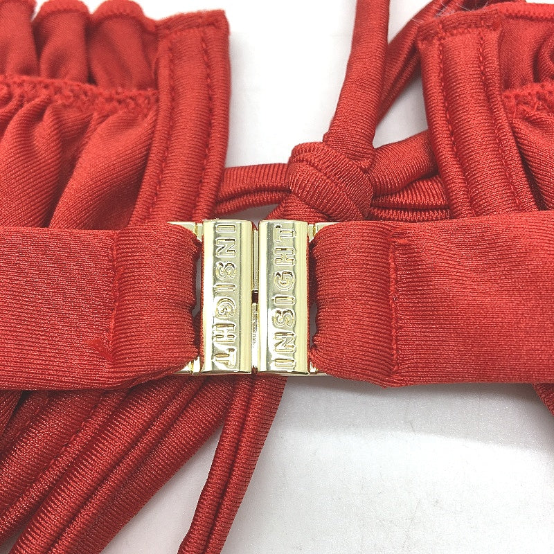 Insight 2 Pce Red Shimmer 'Peyton' Frill Cup & G-String Swim Set Ladies Sz L NEW - Image 5