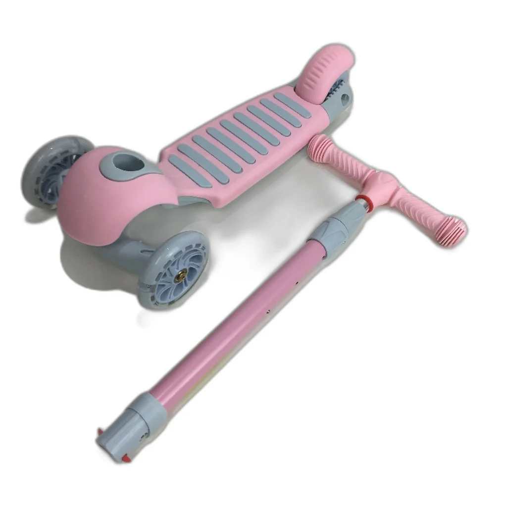Tri-Wheel Pink & Grey Kick Scooter With Handlebars For Kids & Teens X8 Model - Image 7