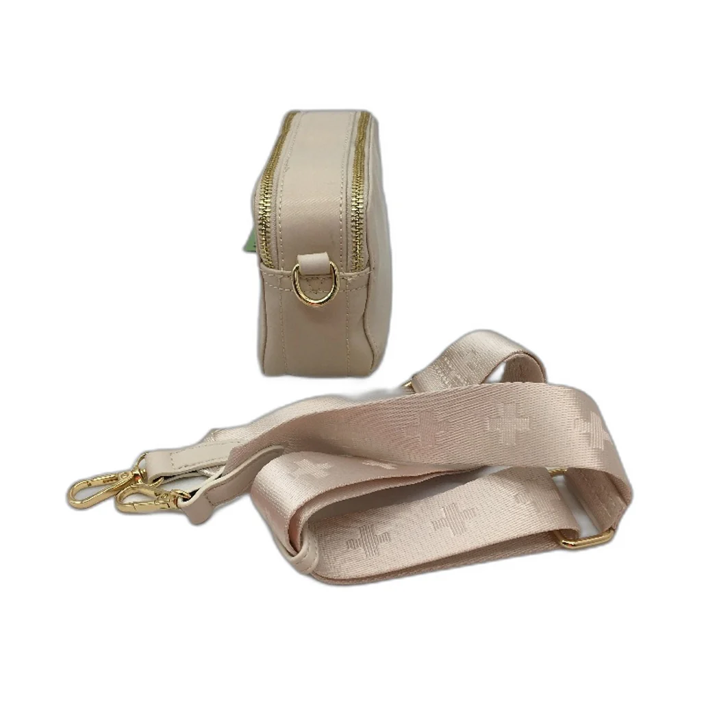 Peta And Jain Cream Beige Golden Zipper Small Crossbody Bag Multi-Pocket NEW - Image 4
