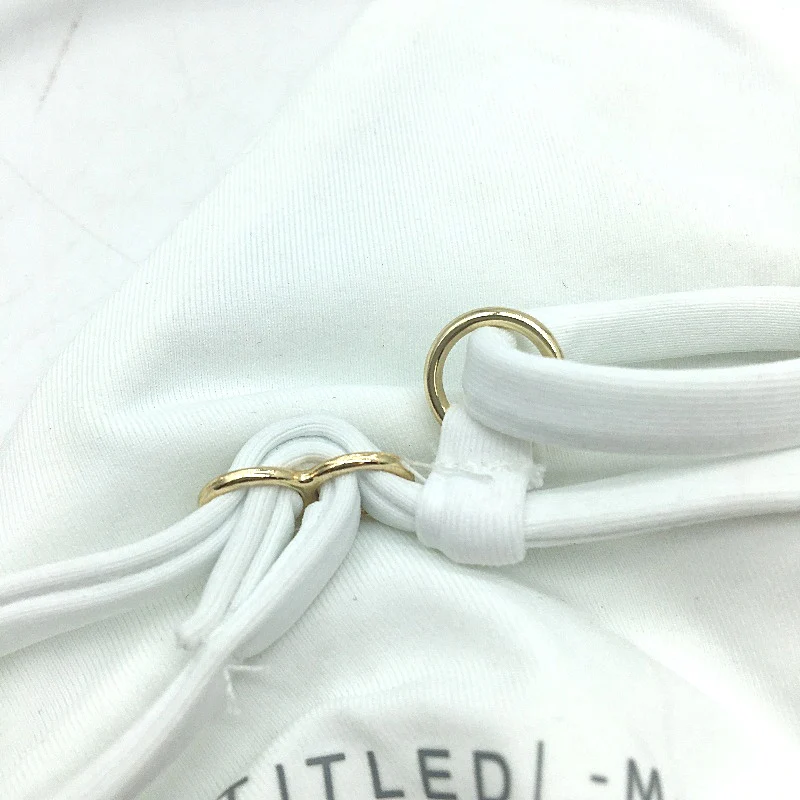Subtitled Classic Triangle Slide White Bikini Top Ladies Size Small NEW - Image 4
