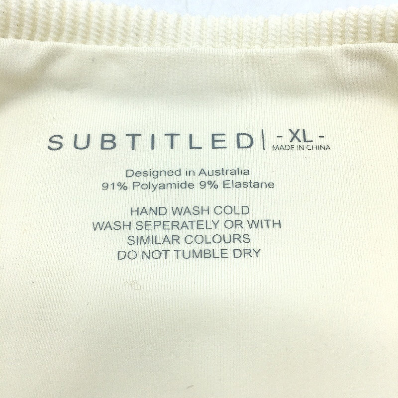 Subtitled Rib High Waist Almond White Brief Swim Bottoms Ladies Size XL NEW - Image 3