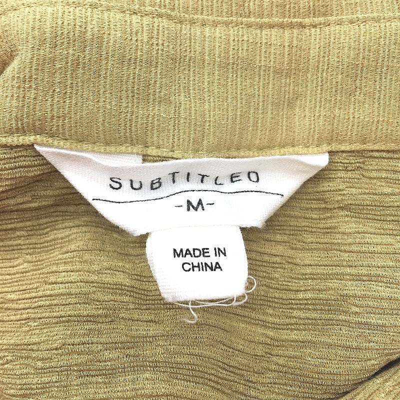 Subtitled Indra Crinkle Button Up Shortsleeve Khaki Shirt Ladies Size Medium NEW - Image 3