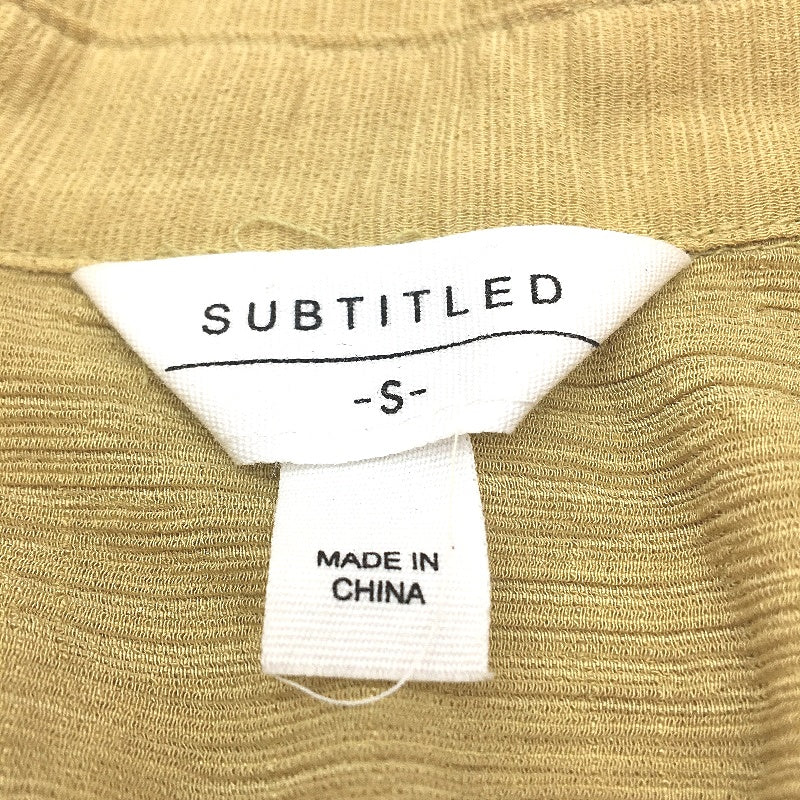 Subtitled Indra Crinkle Button Up Shortsleeve Khaki Shirt Ladies Size Small NEW - Image 3