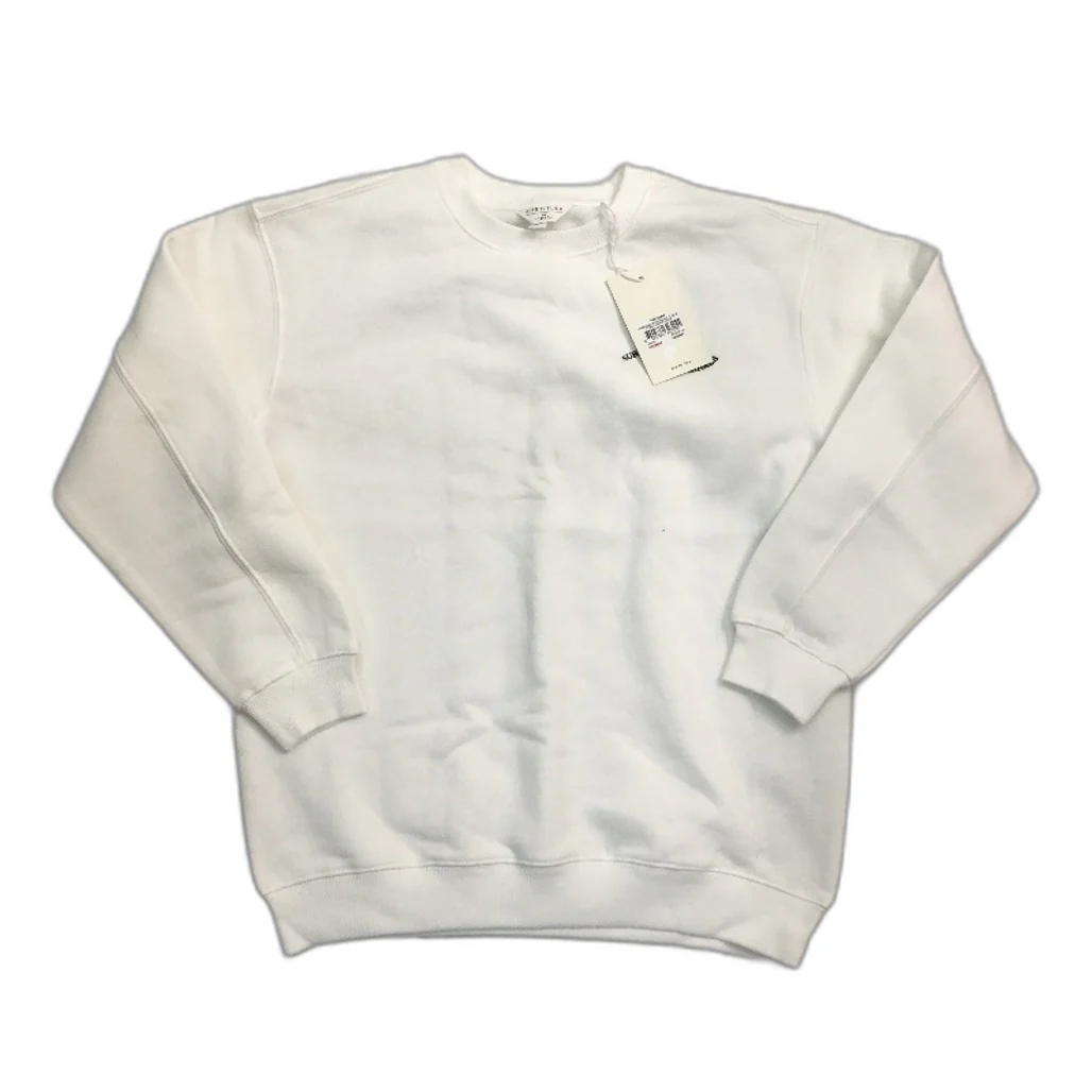 Subtitled Oversized Wave Origin Fleece White Crew Jumper Girls Sz 12-13 Yrs NEW