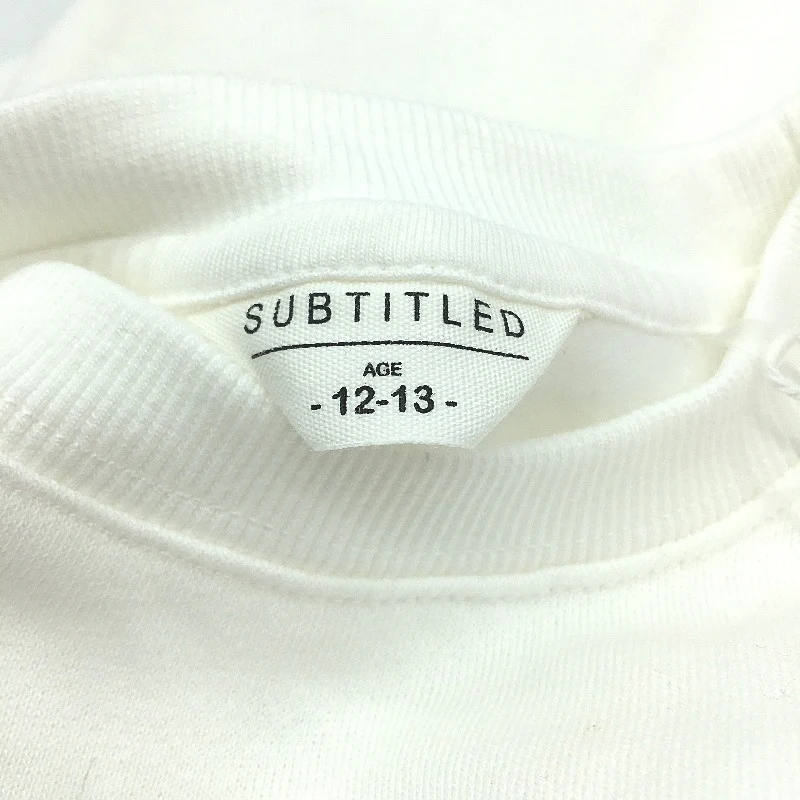 Subtitled Oversized Wave Origin Fleece White Crew Jumper Girls Sz 12-13 Yrs NEW - Image 3