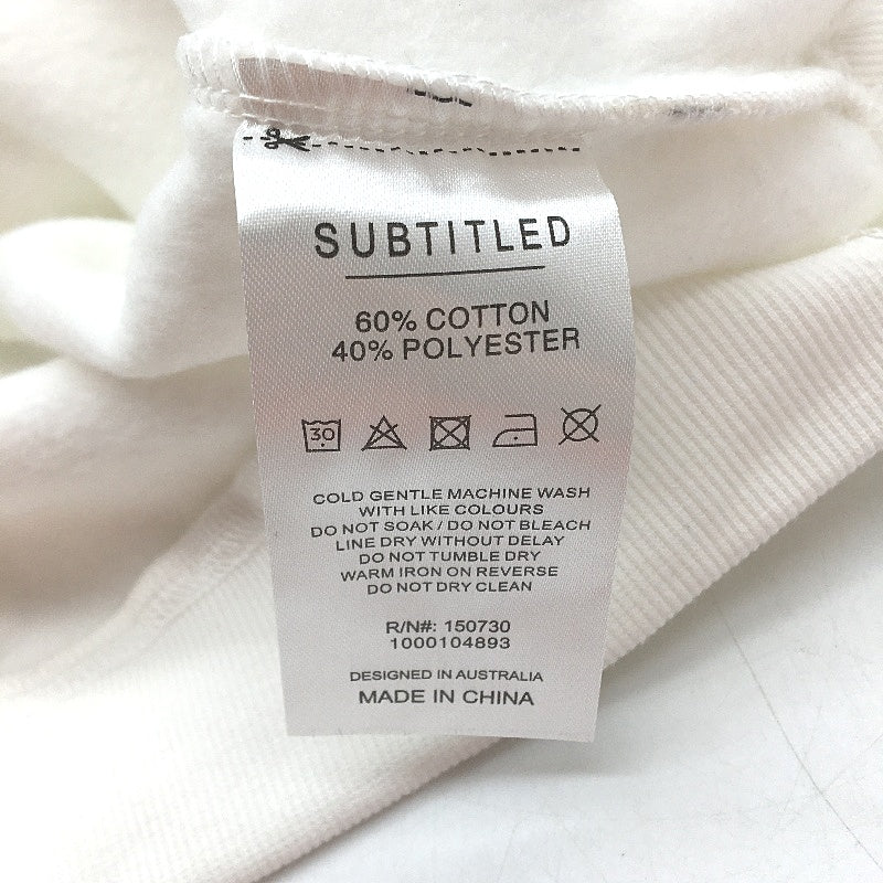 Subtitled Oversized Wave Origin Fleece White Crew Jumper Girls Sz 12-13 Yrs NEW - Image 4