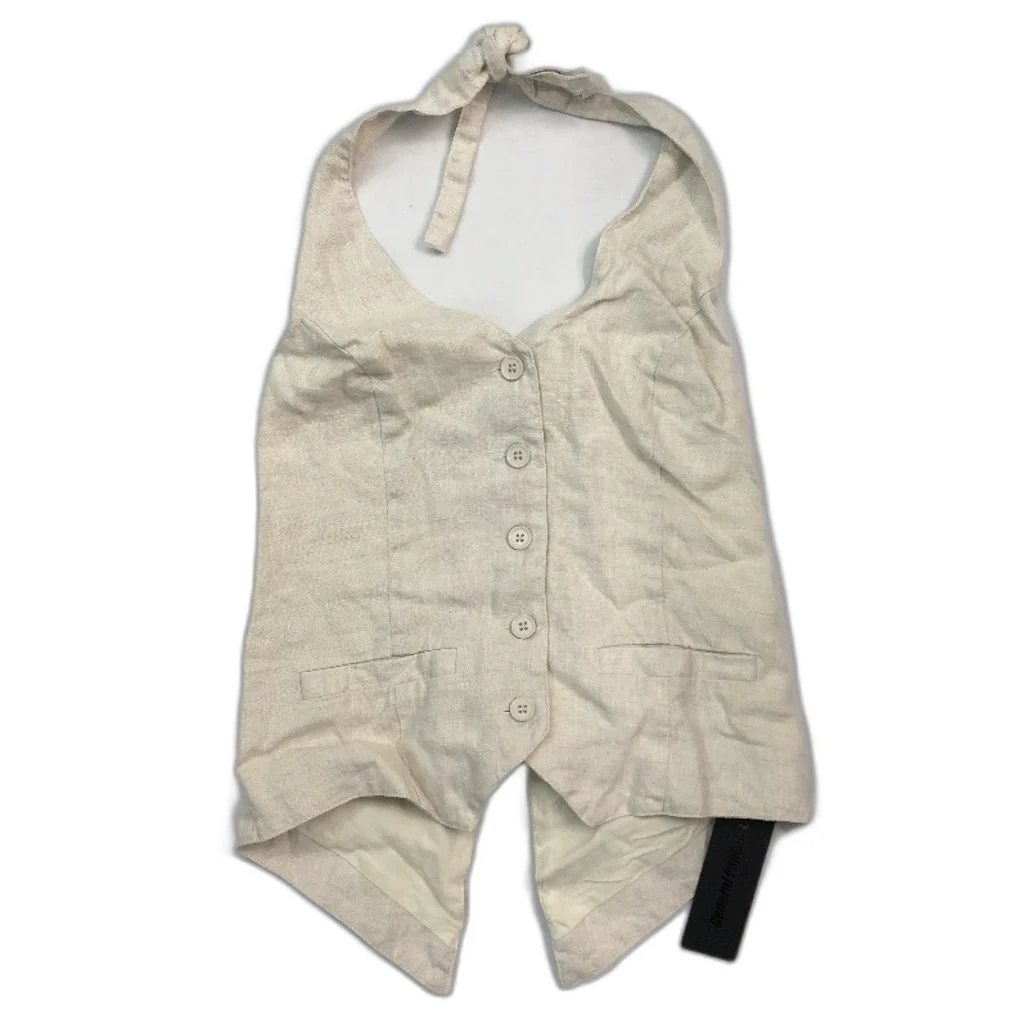 General Pants Naomi Beige Linen Tie Back Halter Vest Ladies Size Small NEW