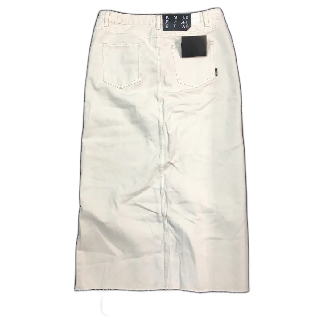Insight Eva Chalk White High Rise Denim Front Slit Maxi Skirt Ladies Size 32 NEW - Image 2