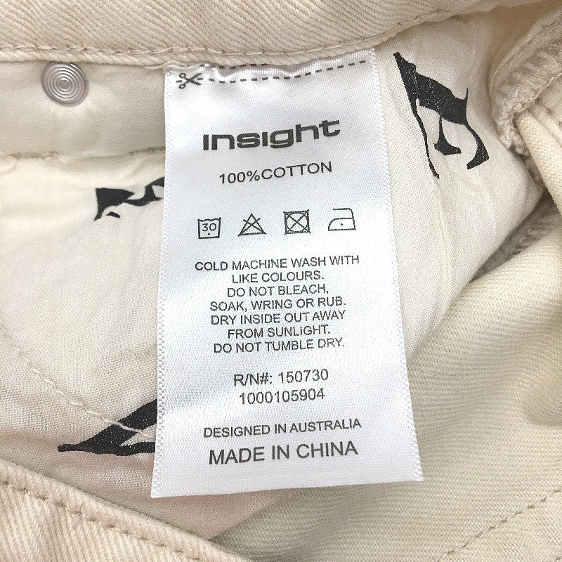 Insight Eva Chalk White High Rise Denim Front Slit Maxi Skirt Ladies Size 32 NEW - Image 4