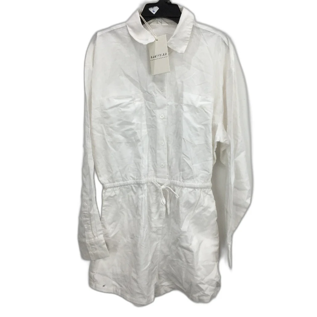 Subtitled Joslin Boxy Longsleeve Shirt White Playsuit Ladies Size XS NEW