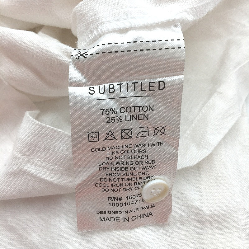 Subtitled Joslin Boxy Longsleeve Shirt White Playsuit Ladies Size XS NEW - Image 4