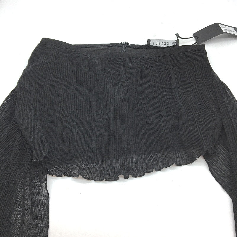 Lioness Ford Onyx Black Sash Belt Plisse Mini Skirt Ladies Size Small NEW - Image 3