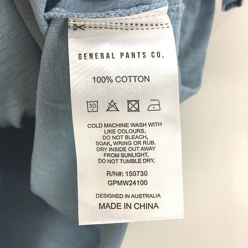 General Pants 100% Cotton Blue OG Vintage Plain T-Shirt Mens S NEW - Image 5