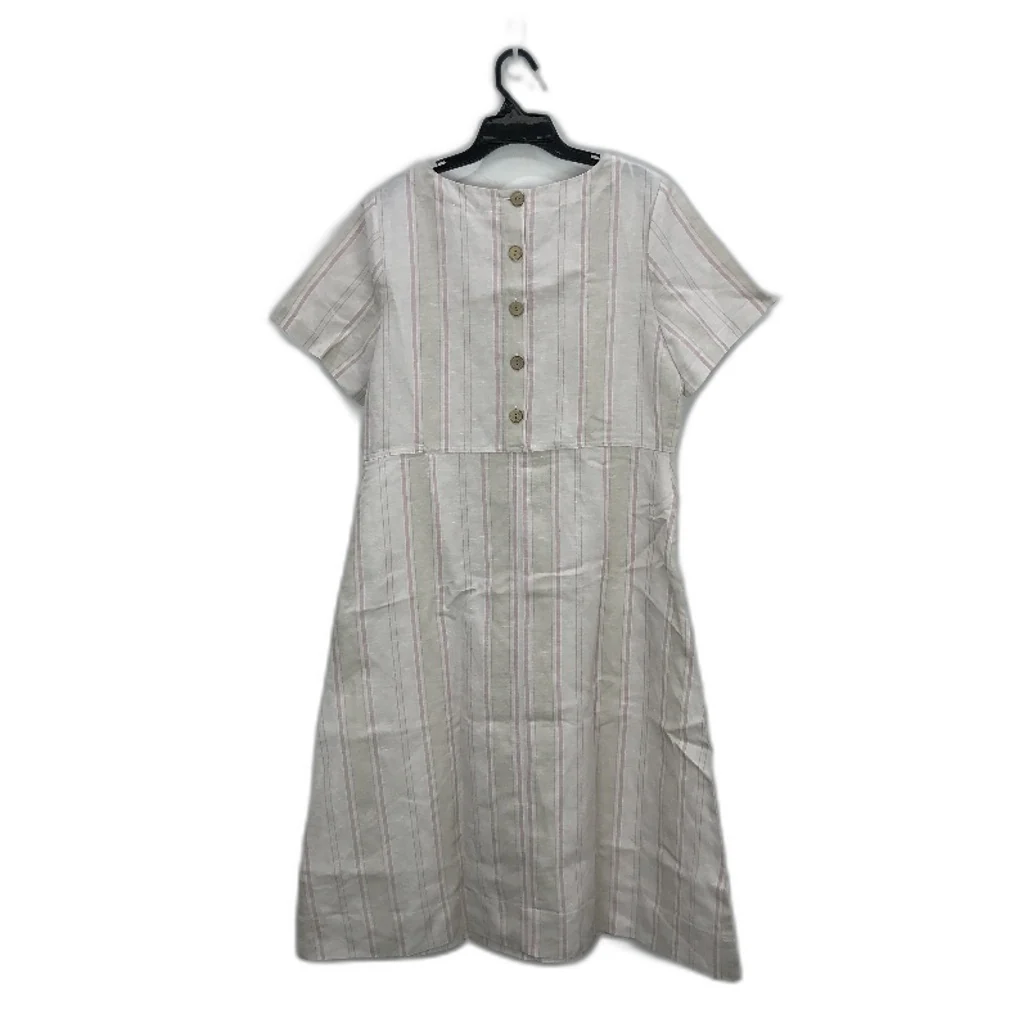 Regatta Pink Stripe Linen Blend Short Sleeve Dress for Women - Size 10 Multicolored - Image 2