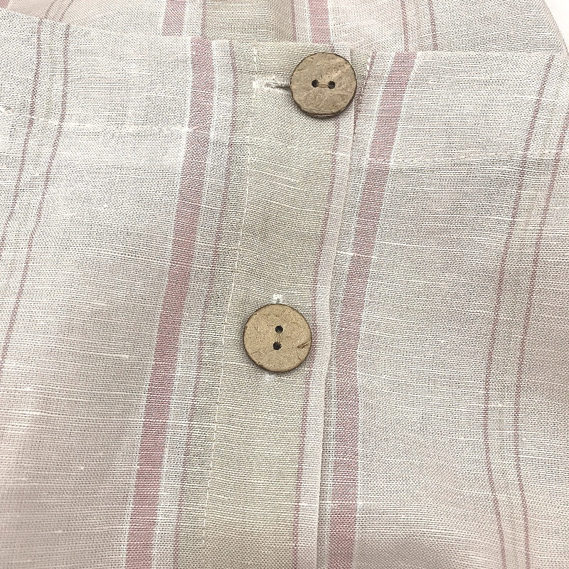 Regatta Pink Stripe Linen Blend Short Sleeve Dress for Women - Size 10 Multicolored - Image 4