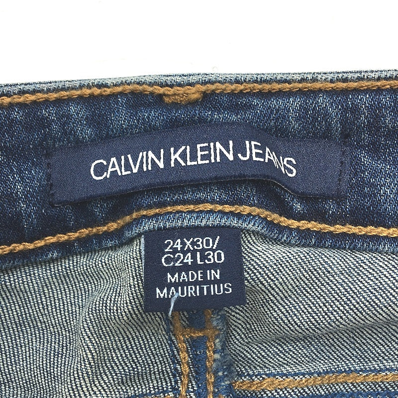 Calvin Klein Womens Skinny Ripped Jeans in Blue - W24 L30, Cotton Elastane Fit - Image 3