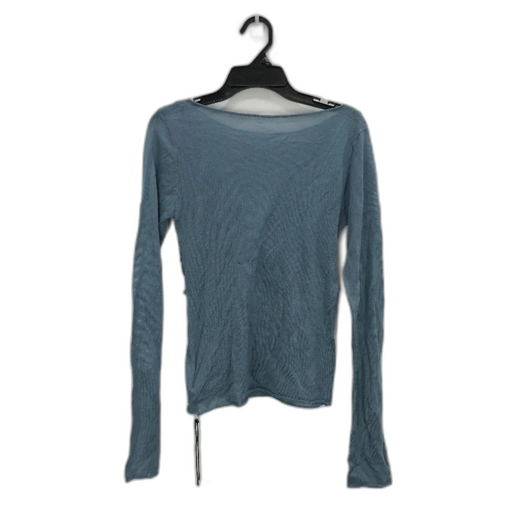 Alice in the Eve Blue Tencel Penny Sweatheart Knit Long Sleeve Women's Top Size S NEW - Image 2