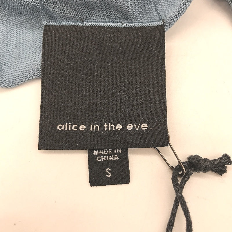 Alice in the Eve Blue Tencel Penny Sweatheart Knit Long Sleeve Women's Top Size S NEW - Image 3