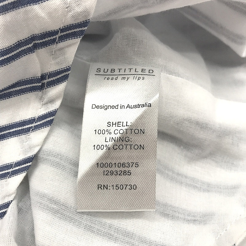 Subtitled Blue & White Striped 'Adeline' Asymmetric Cami Top Ladies Size XS NEW - Image 4