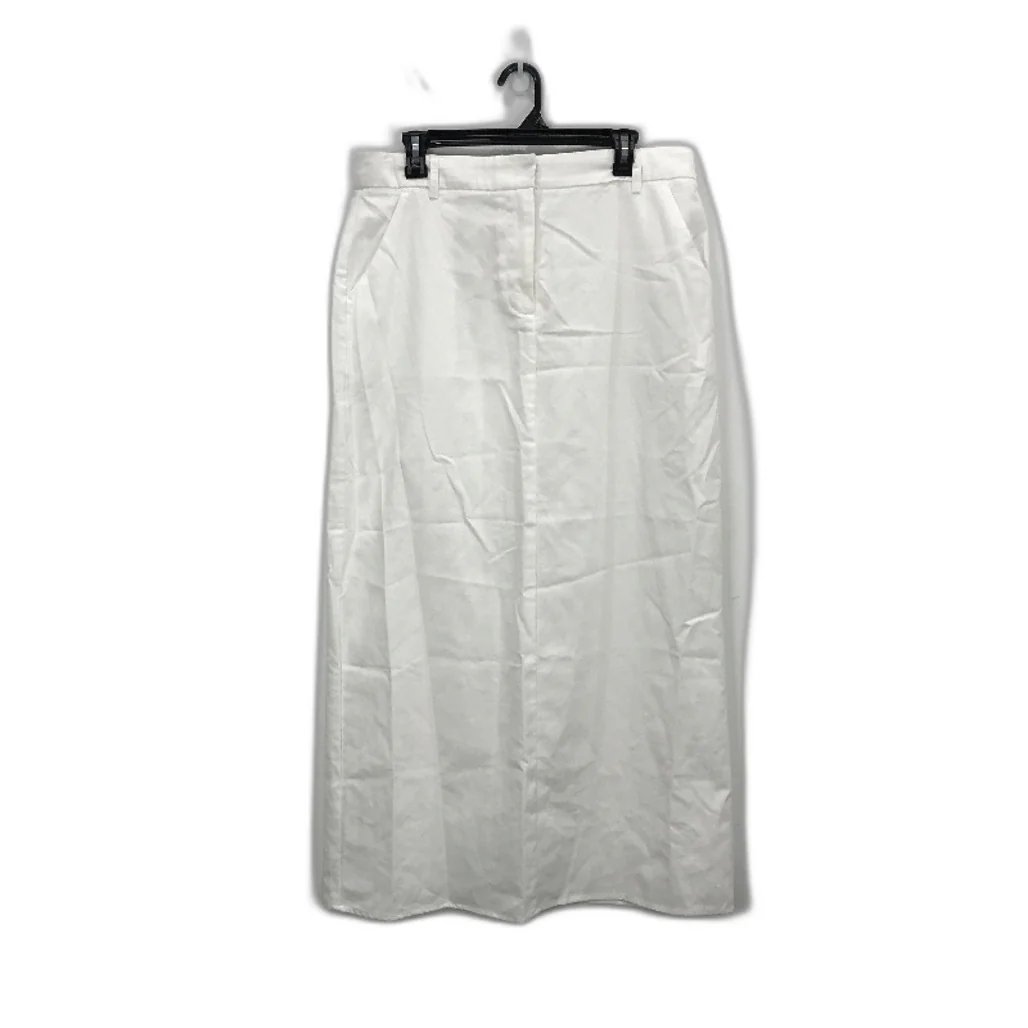 Subtitled White 'Jinta' Tailored Maxi Skirt Linen Blend Ladies Size XL NEW