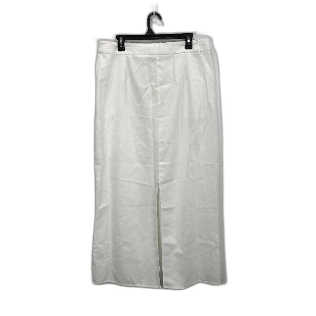 Subtitled White 'Jinta' Tailored Maxi Skirt Linen Blend Ladies Size XL NEW - Image 2
