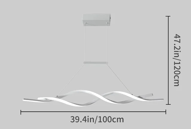 Jaycomey White Modern Ceiling Lamp LED Light Spiral Wave Design Shape DEMO - Image 2