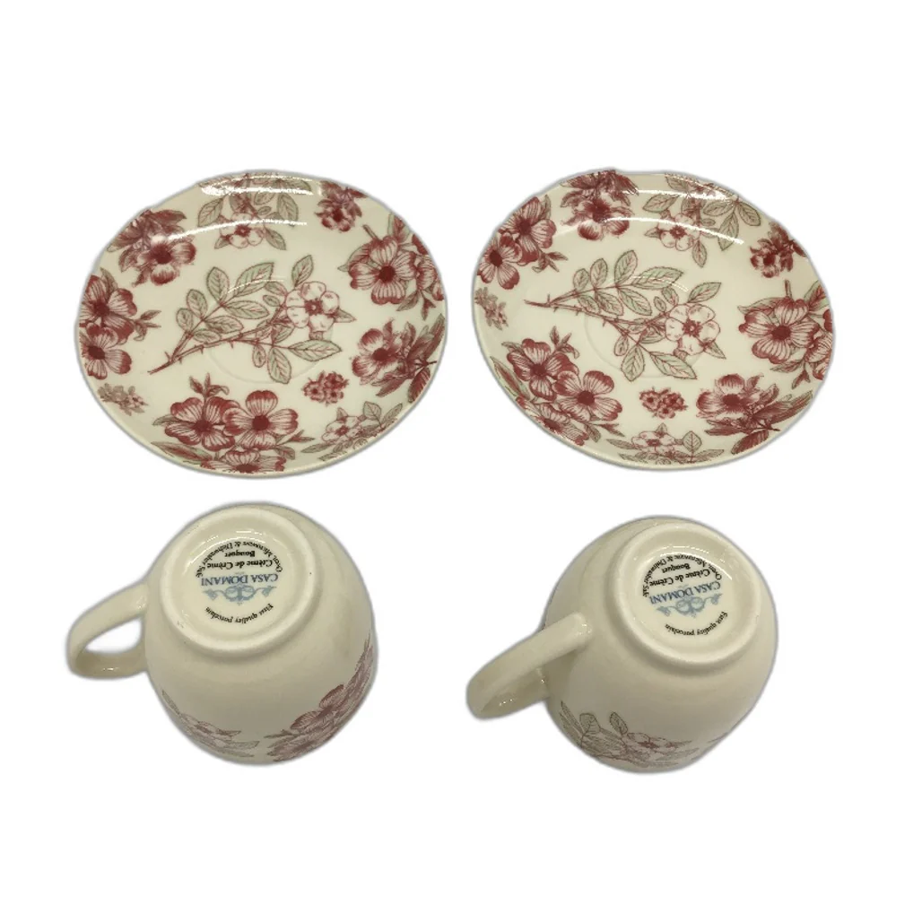 Casa Domani Creme de Creme Boquet Red Floral 2 Setting Tea Pot & Creamer Set - Image 6