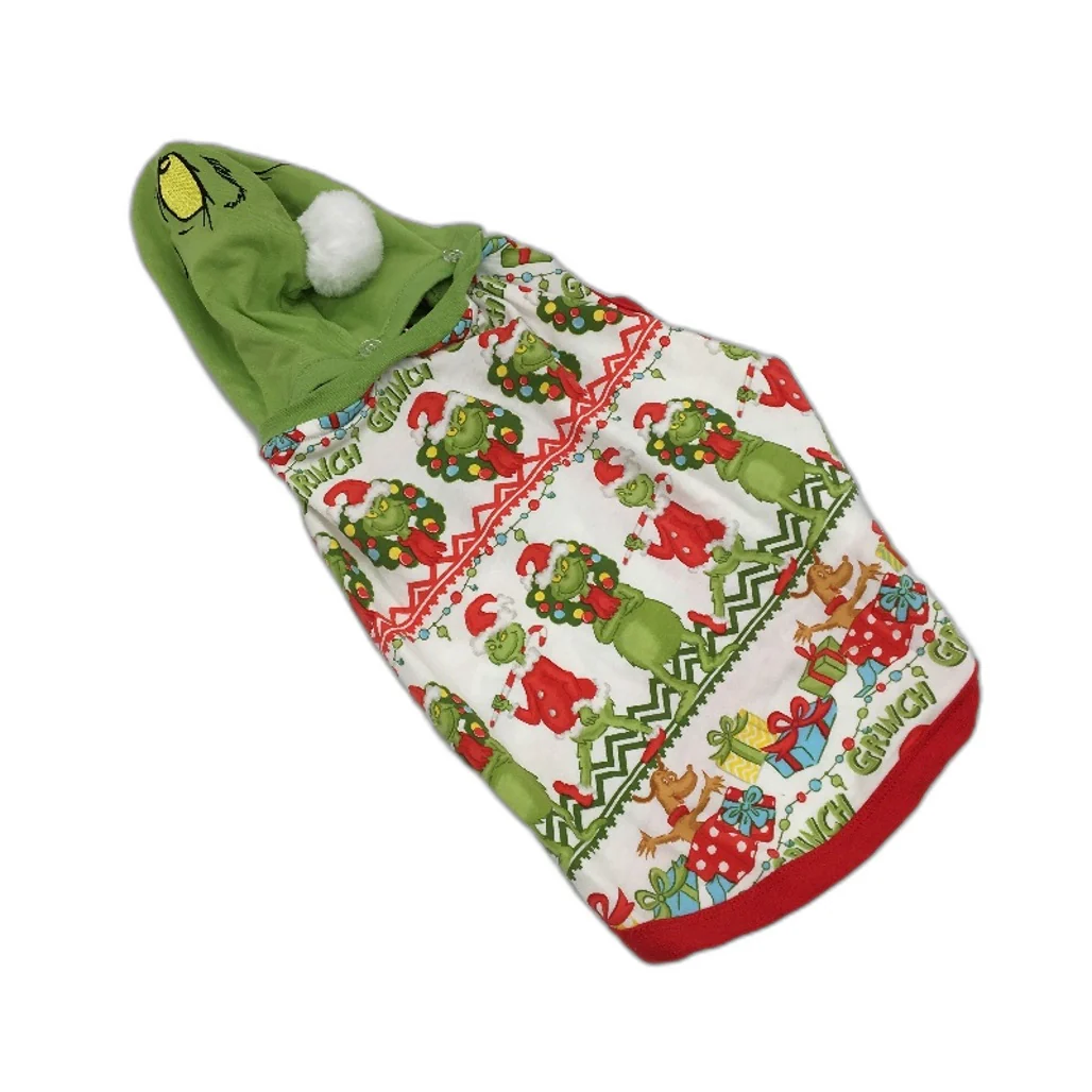 Peter Alexander The Grinch Fair Isle Fur Lined Hood Dog Hoodie Size Large NEW - Image 2