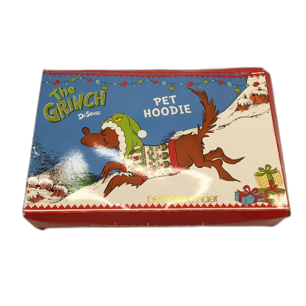 Peter Alexander The Grinch Fair Isle Fur Lined Hood Dog Hoodie Size Large NEW - Image 7