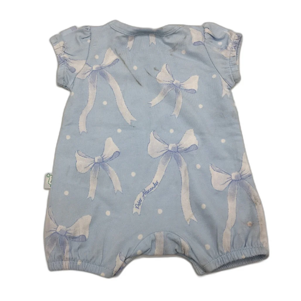 Peter Alexander Pretty Bow Baby Blue Cotton Romper Size Newborn NEW - Image 2