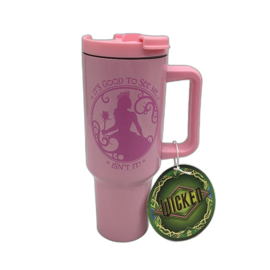 Jay Jays Wicked Movie Galinda 1200mL Pink BPA Free Stainless Steel Tumbler NEW - Image 2