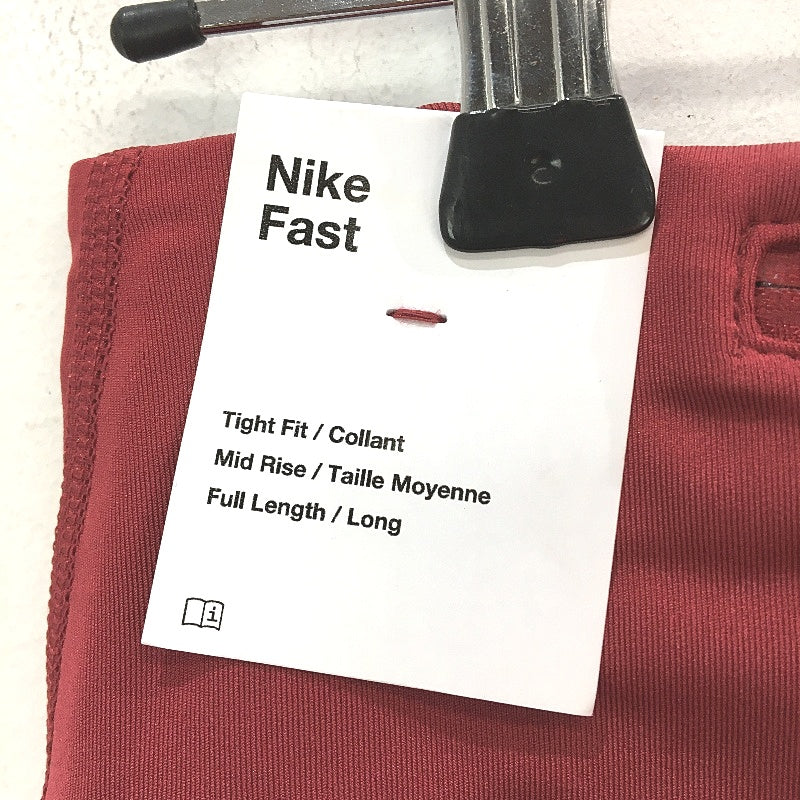 Nike Fast Pocket Mid Rise Red Running Full Leggings Ladies Size Small NEW - Image 5