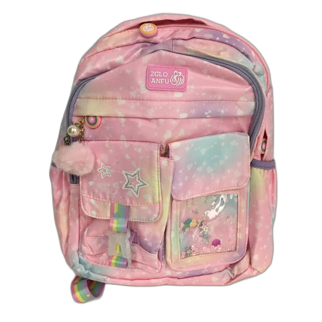 Kids School Bag Large Capacity Lightweight Multifunctional Backpack Pink NEW - Image 2