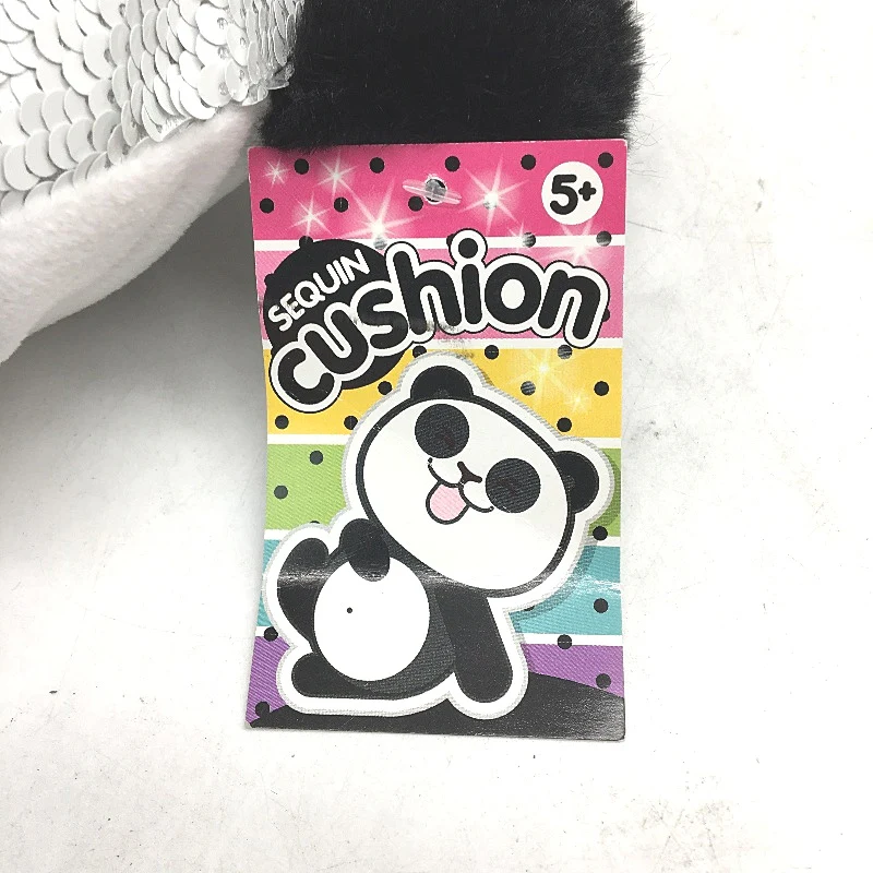 Panda 2 Pack Bundle Fluffy Sitting Plush Toy & Mini Sequin Cushion Age 5Y+ NEW - Image 4