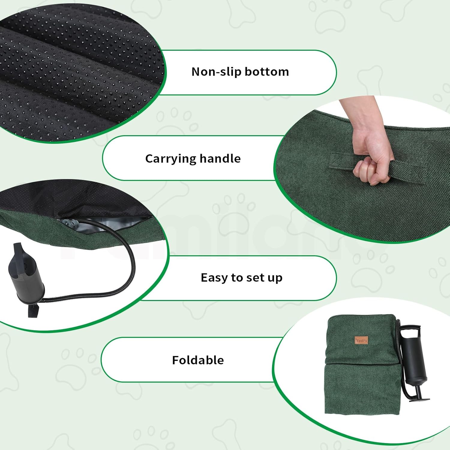 Tedi's Pet Calming Sofa Bed For Small Medium Dog Cat Removable Cover Green NEW - Image 5