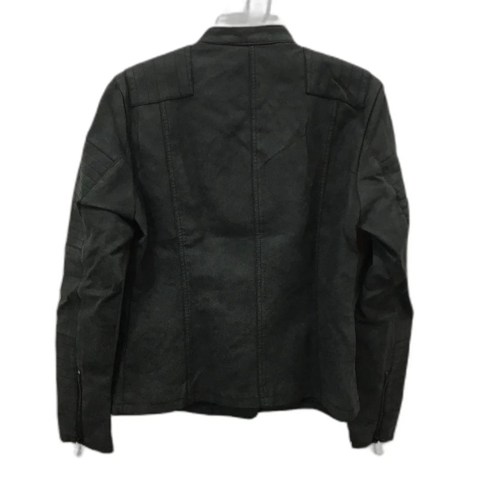 ONLY Lava Faux Leather Short Biker Jacket Asymmetrical Zip Womens Size 42/14 NEW - Image 2