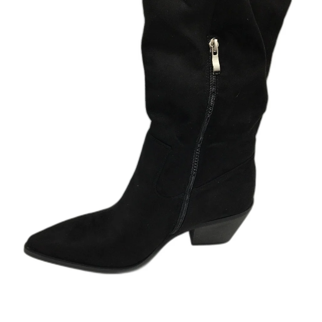 Reitoye Western Cowgirl Knee High Chunky Heel Boots Womens Size 9 Black NEW - Image 3