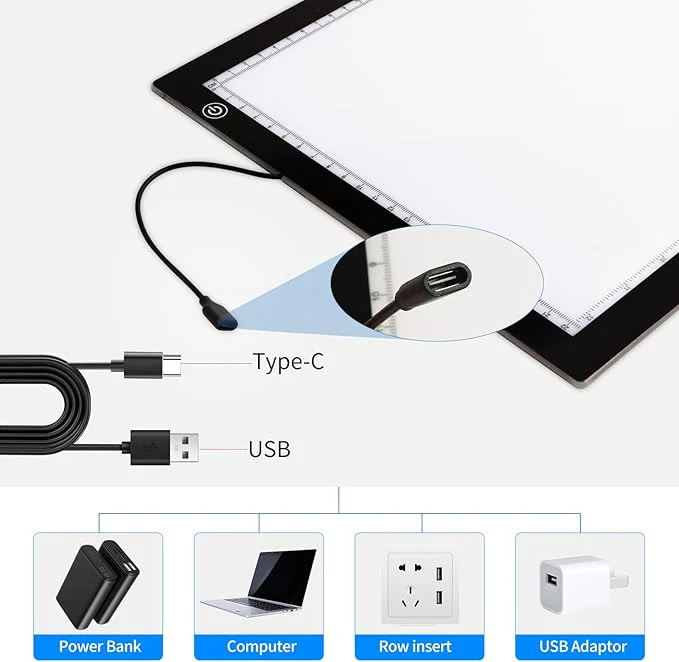 A3 LED Light Tracing Pad 3 Levels Brightness Art Sketching Drawing Board NEW - Image 2