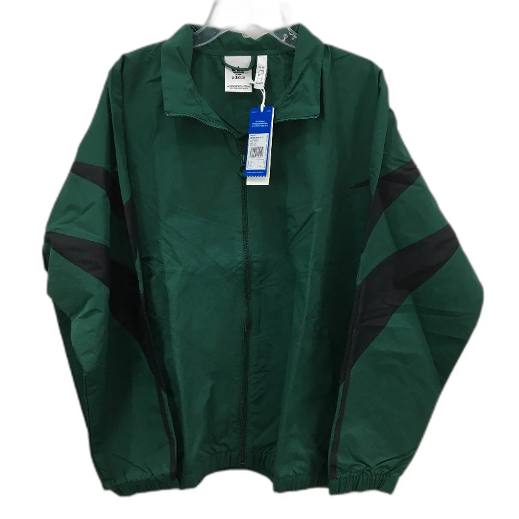 Adidas Shark Woven Stripe Stand Collar Green Track Jacket Mens Size Large NEW