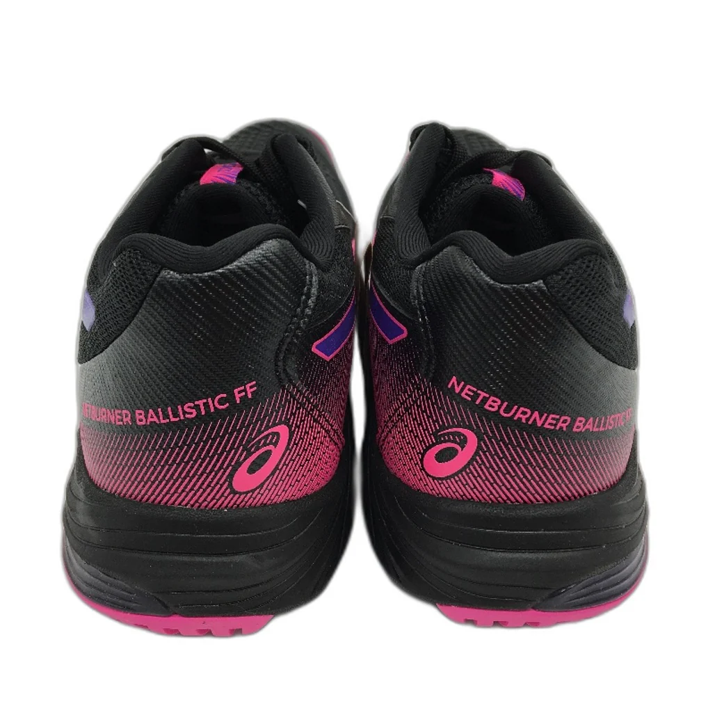 Asics Netburner Ballistic FF 3 Black & Pink Glo Sneakers Ladies US11 EU 43.5 NEW - Image 3