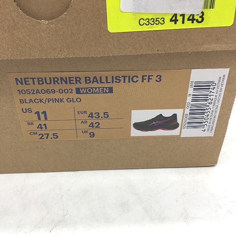Asics Netburner Ballistic FF 3 Black & Pink Glo Sneakers Ladies US11 EU 43.5 NEW - Image 6