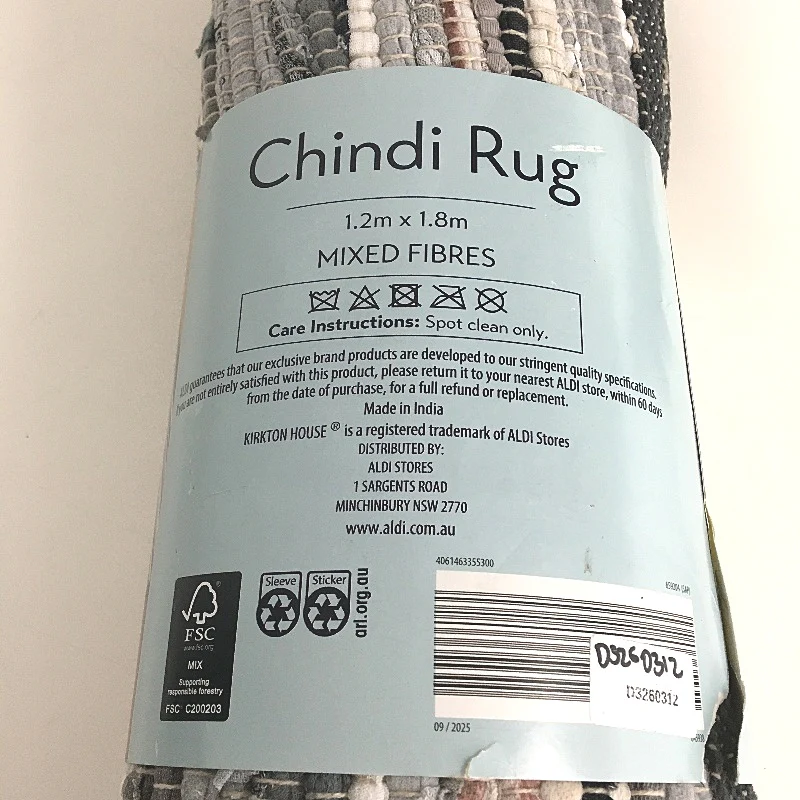 Kirkton House Hand Crafted Mixed Fibre Grey Tones Chindi Rug 120 x 180cm NEW - Image 6