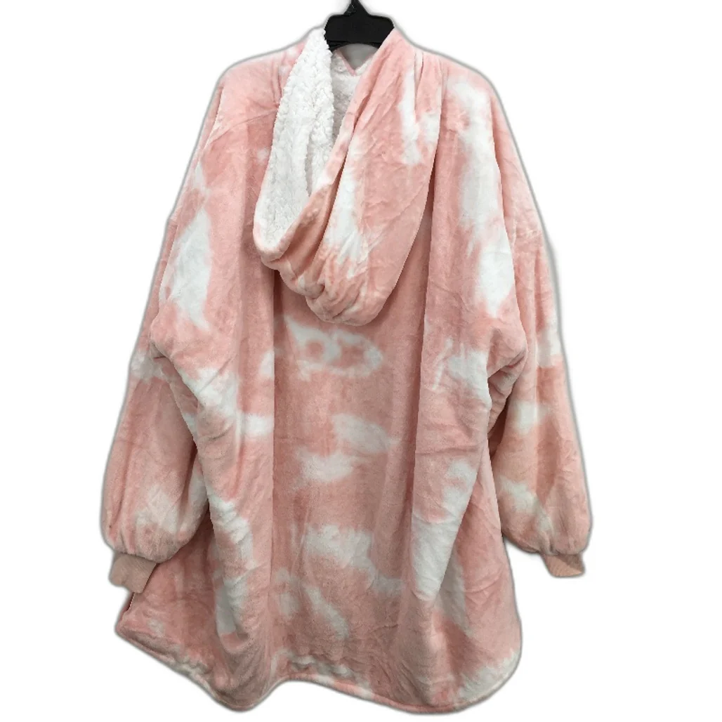 The Oodie Pink & White Tie Dye Effect Oversized Fleece Hoodie Top OSFM Adult - Image 2