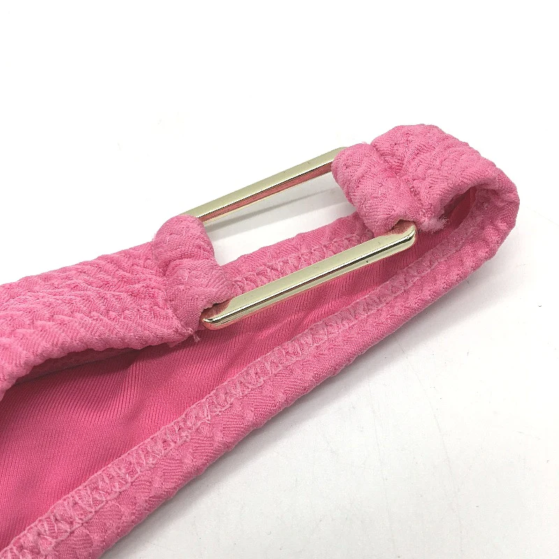 Subtitled Hot Pink Weave Pattern Gold Metal Side Bikini Bottom Ladies Size S NEW - Image 3