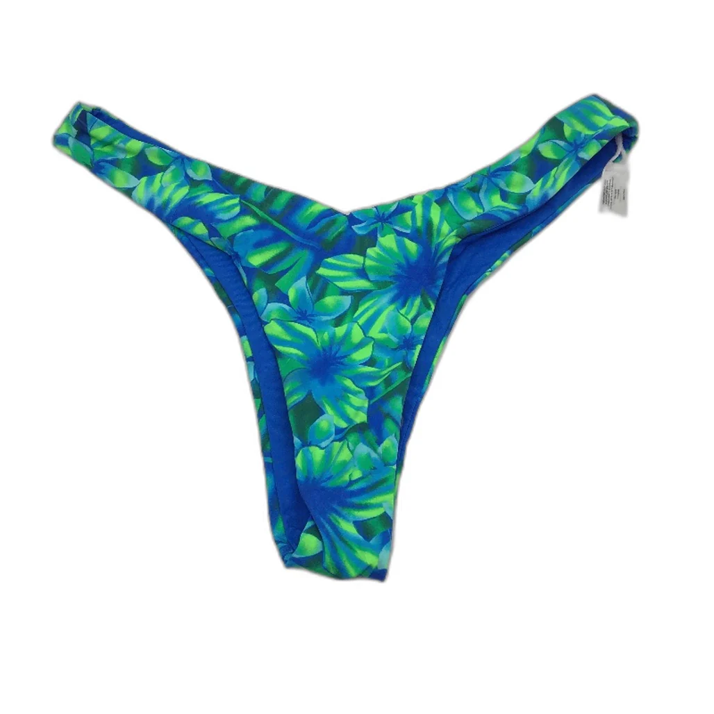 Insight Blue Green Floral V Front High Waist Bikini Bottom Ladies Size S NEW - Image 2
