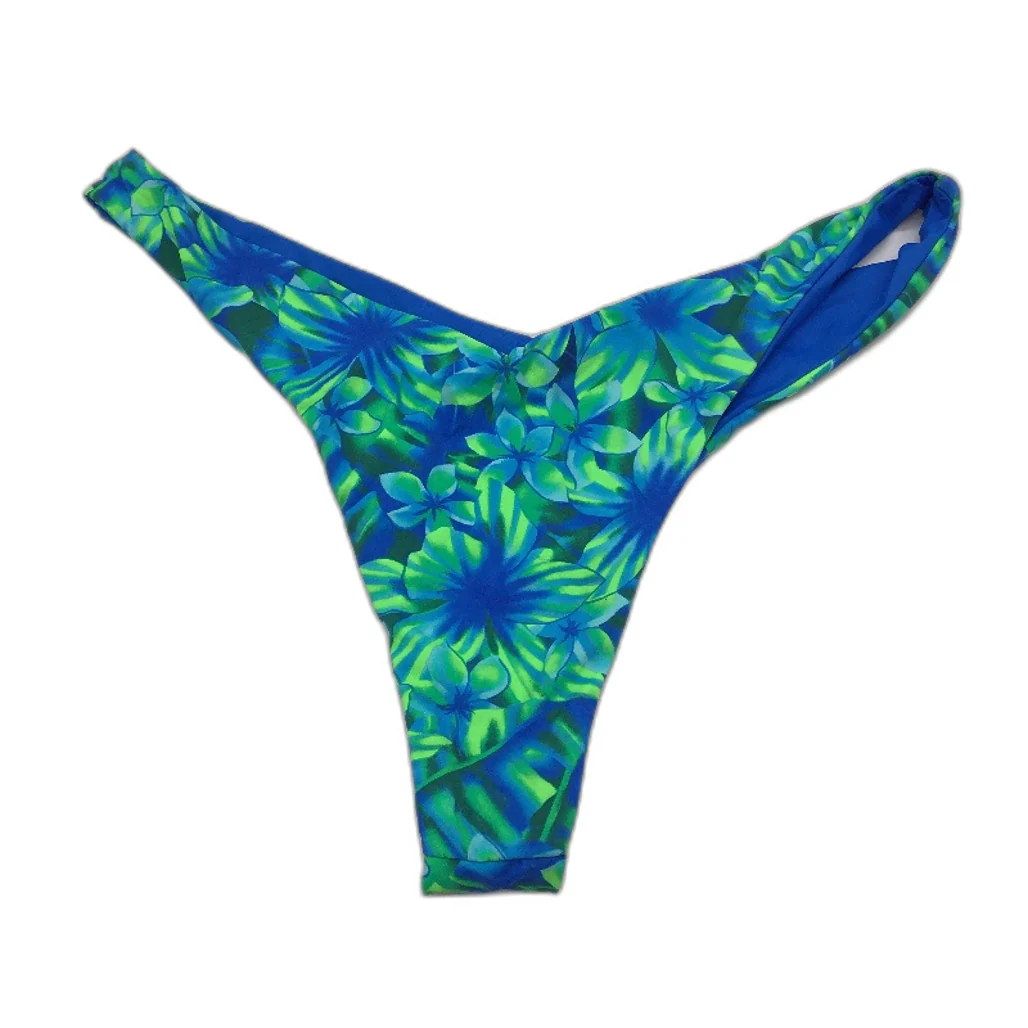 Insight Blue Green Floral V Cut High Waist Bikini Bottom Ladies Size XL NEW - Image 2